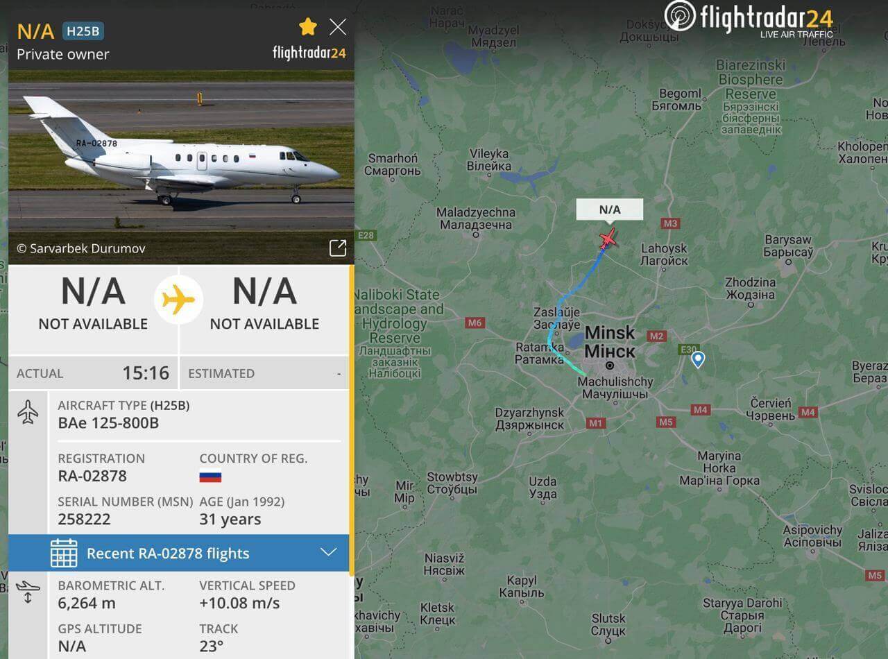 Prigozhin’s plane is leaving Belarus