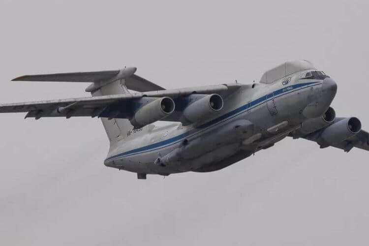 Il-76 of the Russian Aerospace Forces flew from Machulishchy to Tver