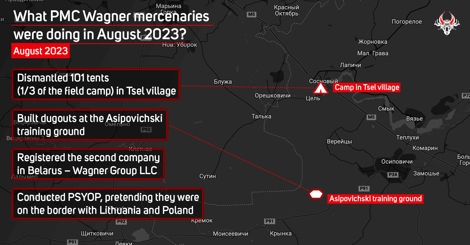 What were the mercenaries of PMC Wagner doing in Belarus in August?