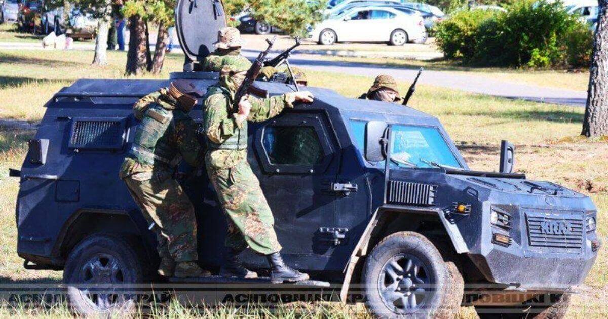 Captured Ukrainian armored vehicle is used in the territorial defense drills in Belarus?