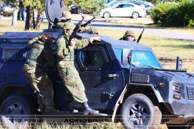 Captured Ukrainian armored vehicle is used in the territorial defense drills in Belarus?