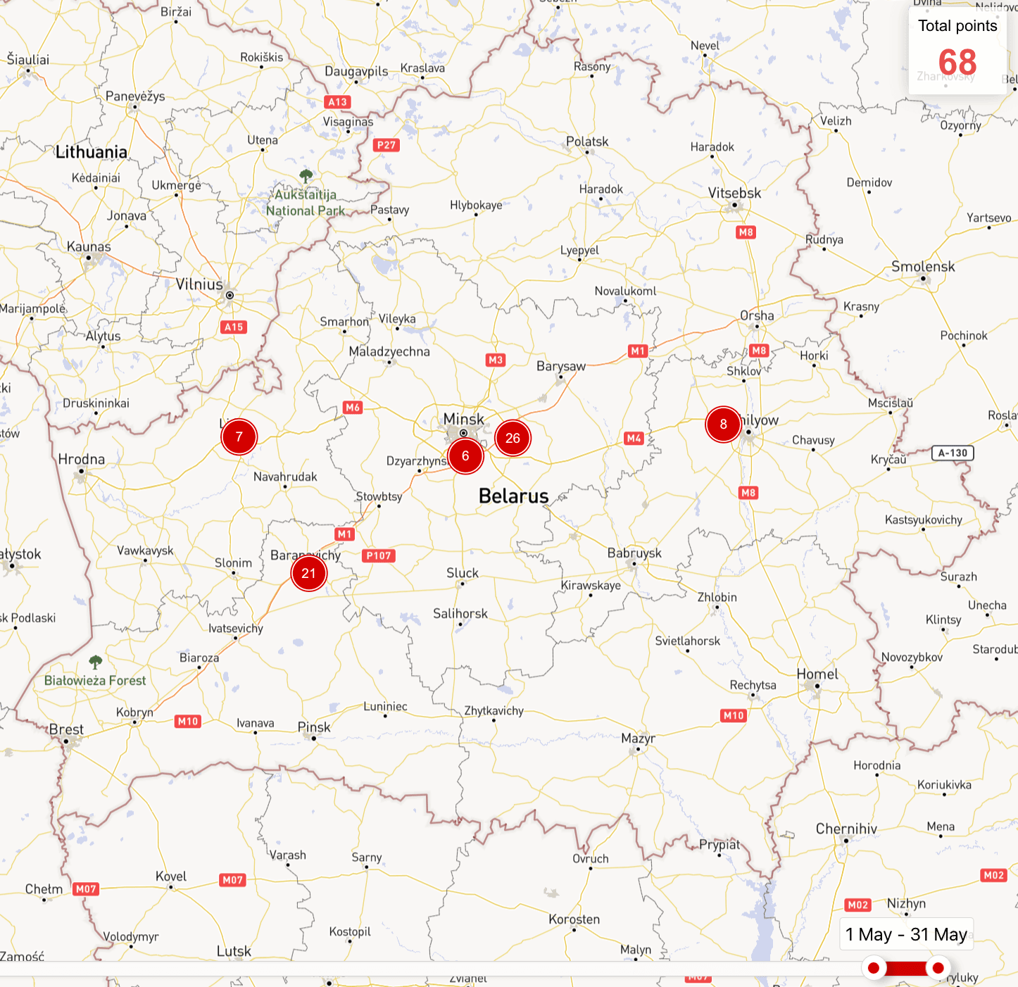 Activity of the Russian Aerospace Forces in May