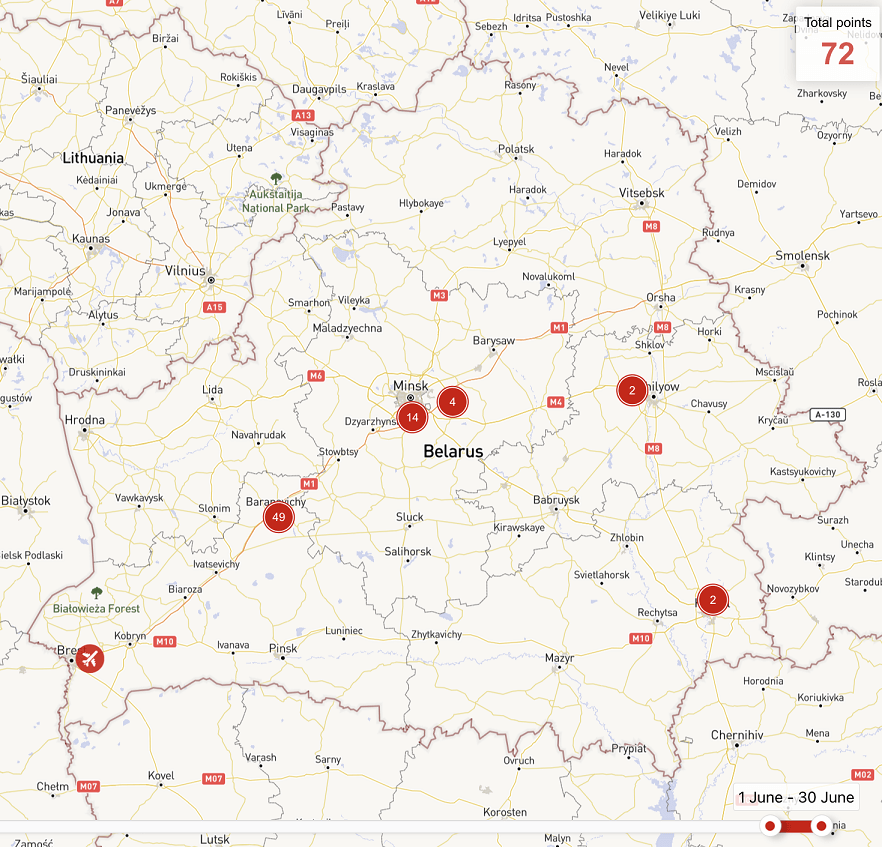 Activity of the Russian Aerospace Forces in June