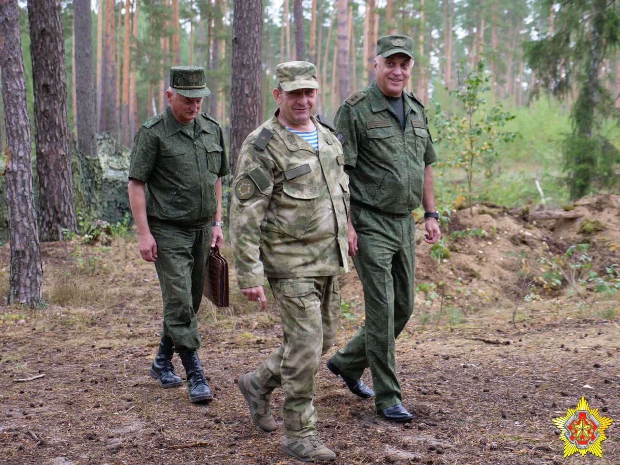 State Secretary of the Security Council of Belarus Aliaksandr Valfovich during his visit to the staging areas of the Belarusian Armed Forces on August 22