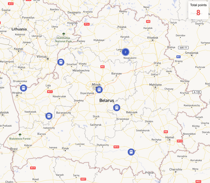 Movements of trains of the Belarusian Armed Forces in September