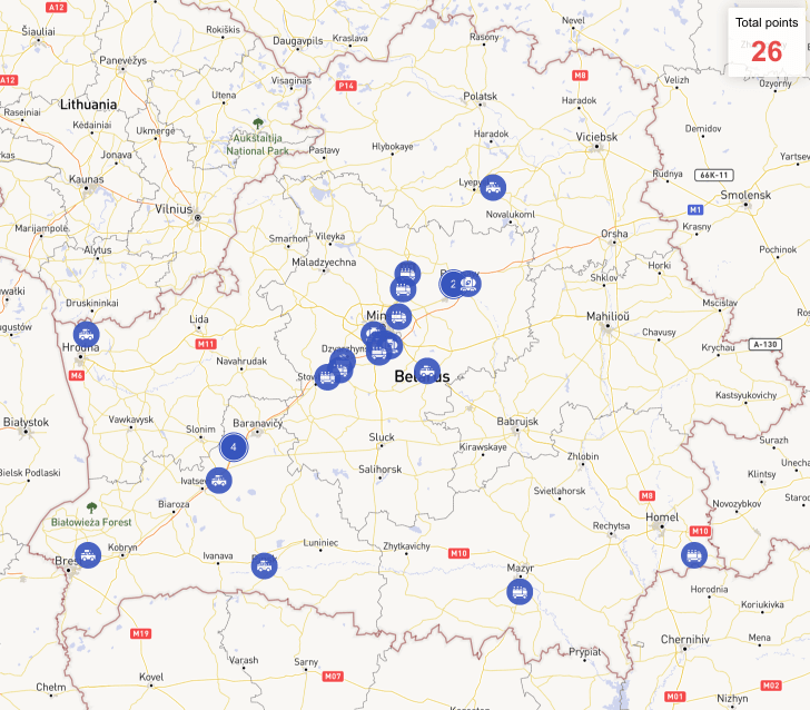 Movements of military equipment of the Belarusian Armed Forces in December